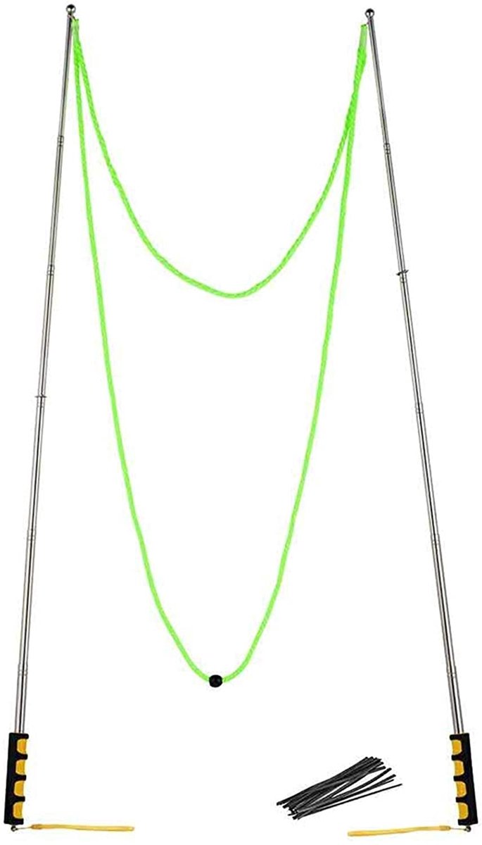 Dailygoods- Zeepbellen Grote Bellenmaker - Roestvrijstalen Tele-Staafjes - Draagbaar Speelgoed - Outdoor Activiteit - Kinderen - Creëer Gigantische Bellen tot 20 Voet - Bellenblazer