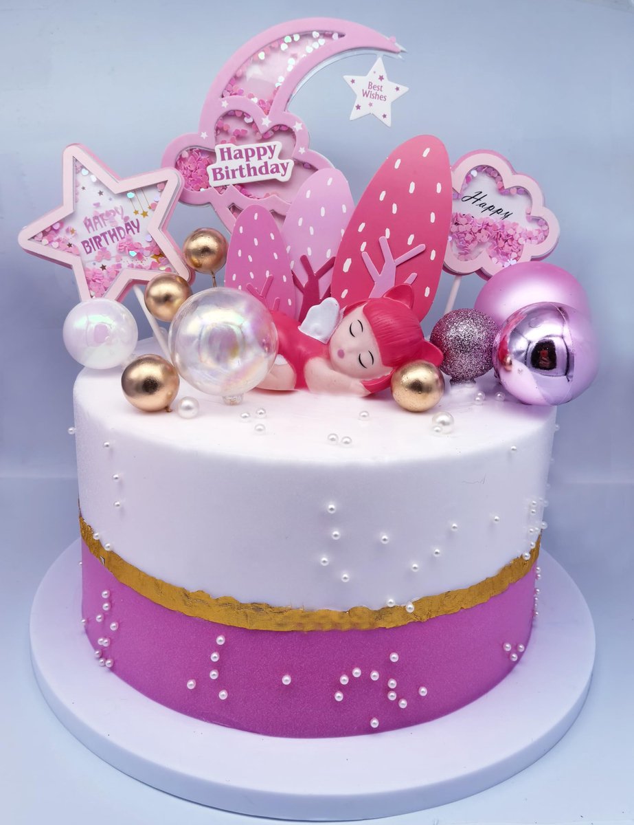 Dailygoods - 24 Stuks Roze Slapende Baby Taartdecoraties voor Verjaardag en Baby Shower