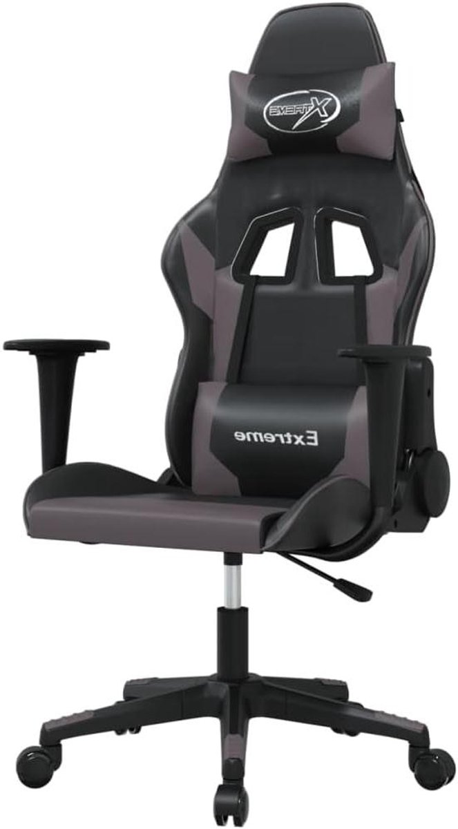 Gaming Stoel - Computerstoel Fauteuil - Comfortabel Zitten - Verstelbare Rugleuning - 1 stuk - Zwart Grijs