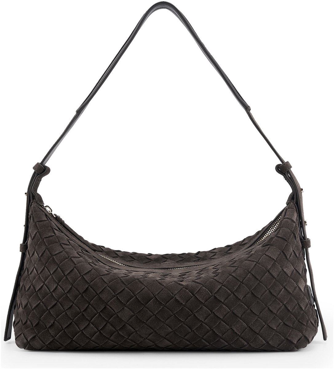 LES VISIONNAIRES Marie Schoudertas Leder 38 cm - Dames - dark brown