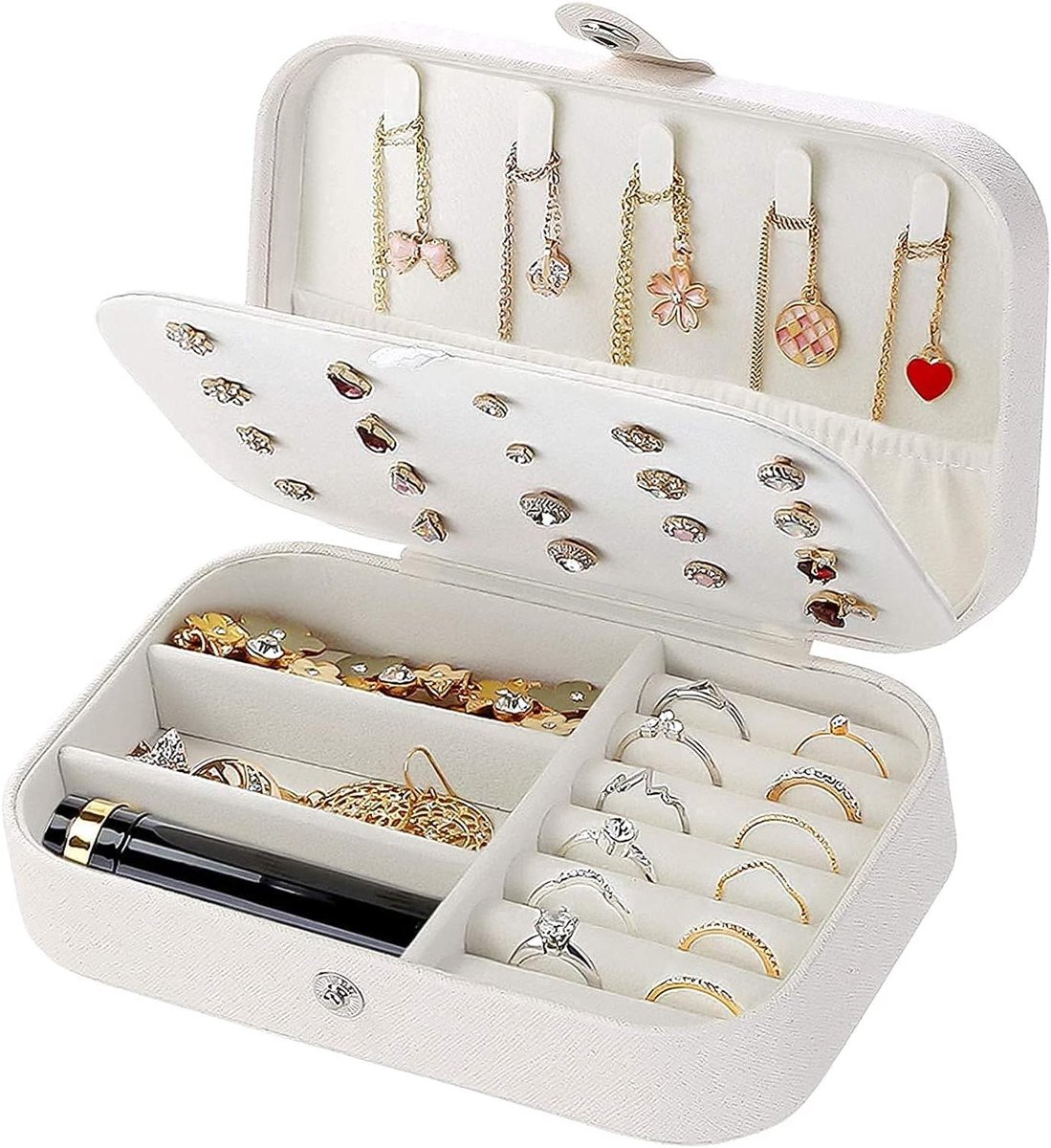 Juwelendoosje - Opbergdoosje Sieraden - Sieraden Organiseren - Waterafstotend PU Leer - 16 cm x 11.5 cm x 5 cm