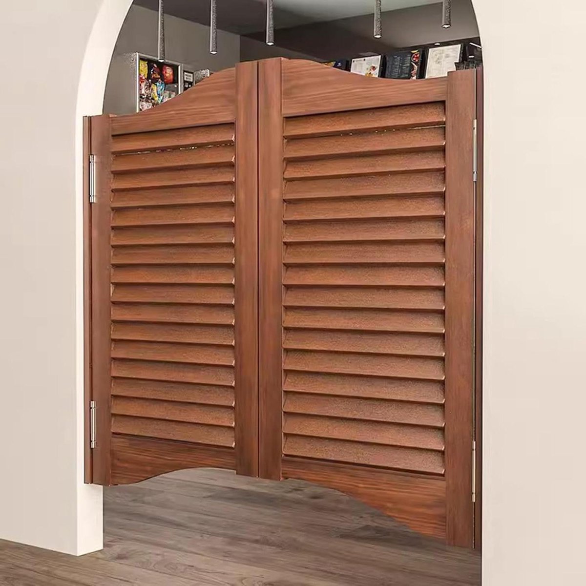 Massief Houten Klapdeuren - Saloon Deuren Binnendeuren - Ruimte Verdelen - Zelfsluitende Scharnieren - 30-55 inch Breed - Diepe Koffie