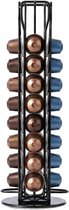 Koffiecups houder - Capsulehouder - Geschikt voor Nespresso - Voor 40 cups - 360° Draaibaar - Zwart