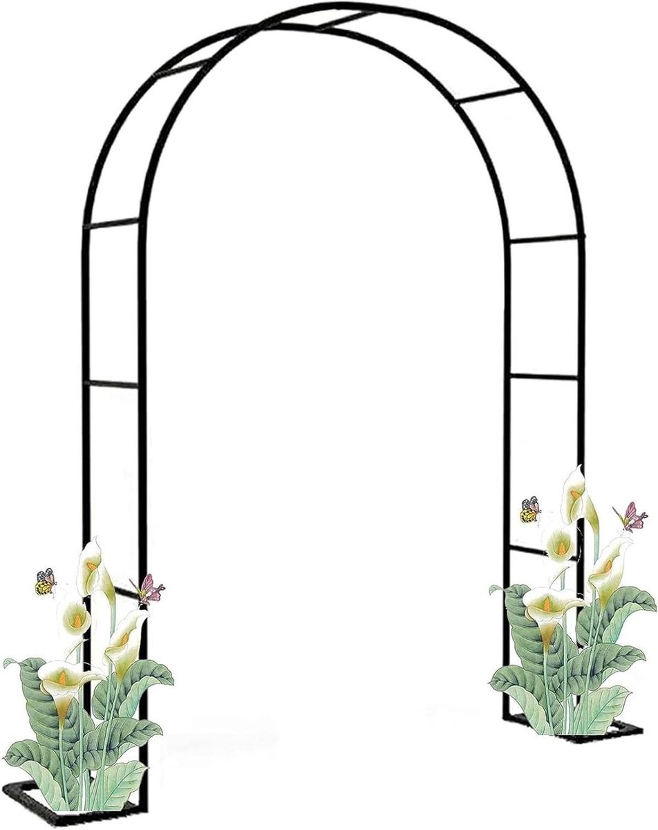 Metalen Tuinboog - Rozenboog Klimplantenboog - Tuin Decoratie - Gegalvaniseerd Staal - 140 x 230 cm - Wit
