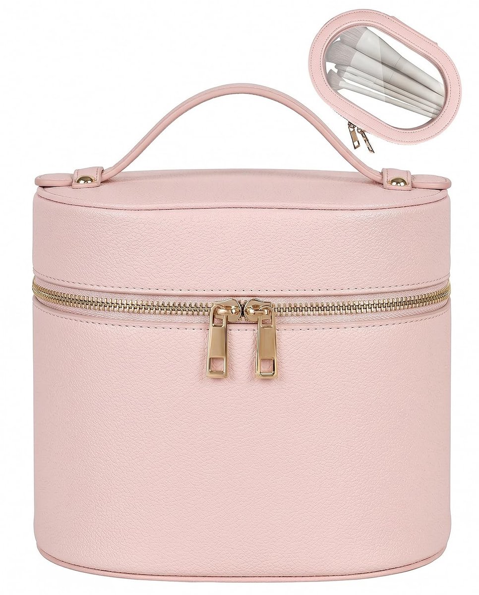 Dailygoods - Make-up Tas Set van 2 - Reistassen van Hard Leer met Verdelers