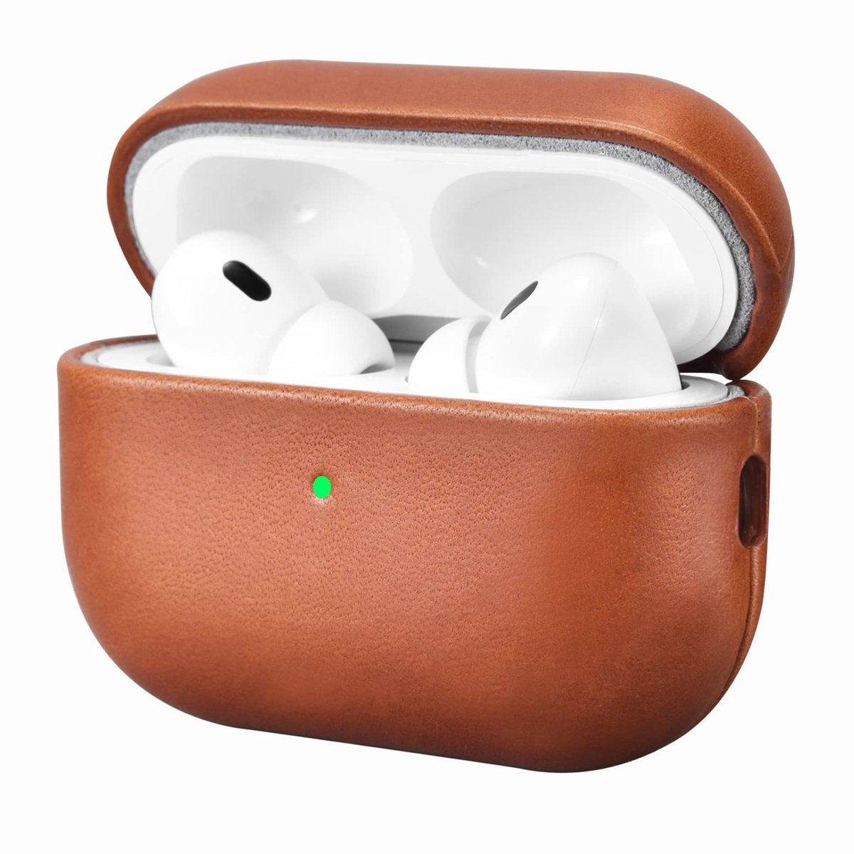 Dailygoods- Beschermhoes Schokbestendig - Leren Hoes voor AirPods Pro 2 - Volledige Bescherming - Draadloos Opladen Compatibel - Compact & Lichtgewicht - LED-Indicator Zichtbaar - Airpods Case