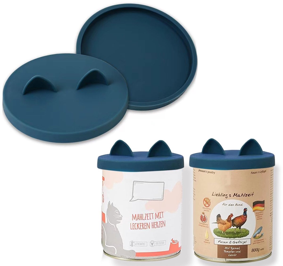Dailygoods - Pet Can Tin Deksels, 10 cm, 2-pack