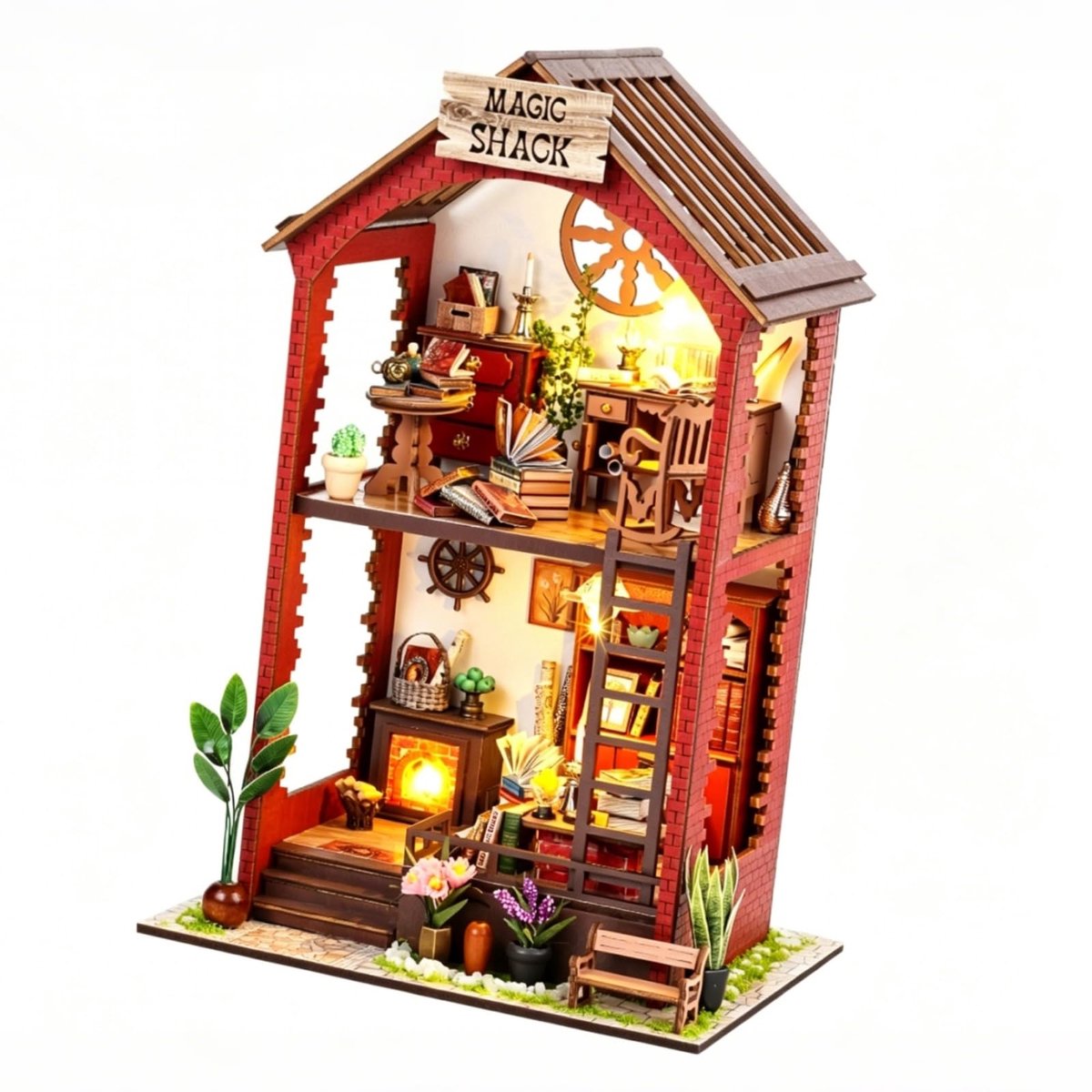 Dailygoods - Doe-het-zelf Poppenhuis - Gemeubileerd Houten Model voor Creatieve Geesten
