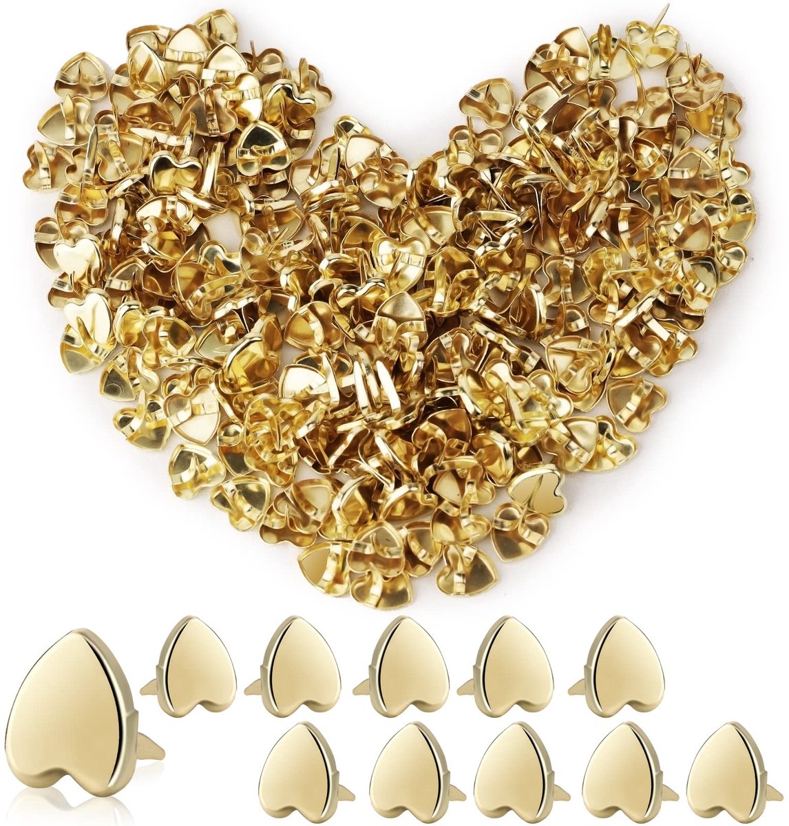 Dailygoods- Patroonzakklemmen 200 Stuks - Scrapbooking Brads - Metalen Sluitklemmen - Knutselen - Mini Bevestigingsmiddelen - Goud