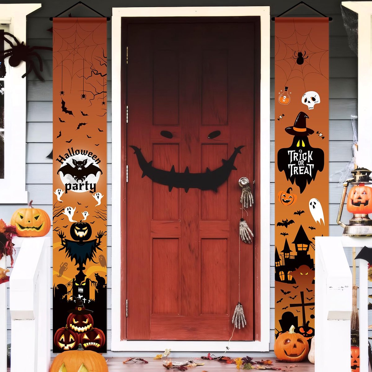 Dailygoods - Halloween Deurbanner - Spider Web Ghost Decoratie voor Feestelijke Achtergrond