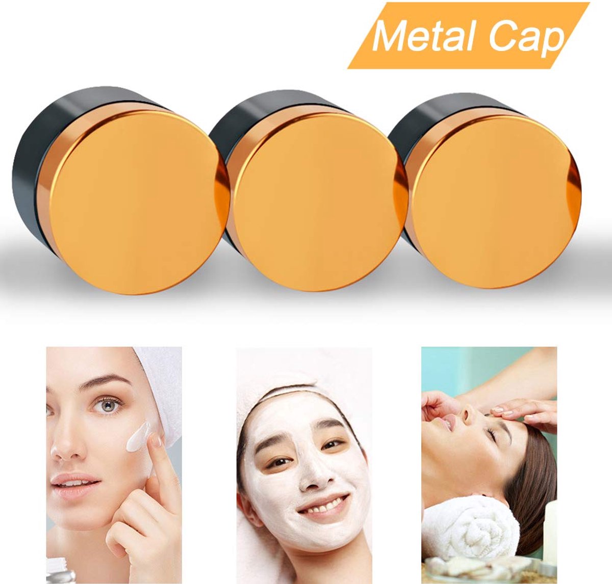 Dailygoods - Set van 6 Lege Amber Glazen Crème Potjes - 30 ml met Deksel
