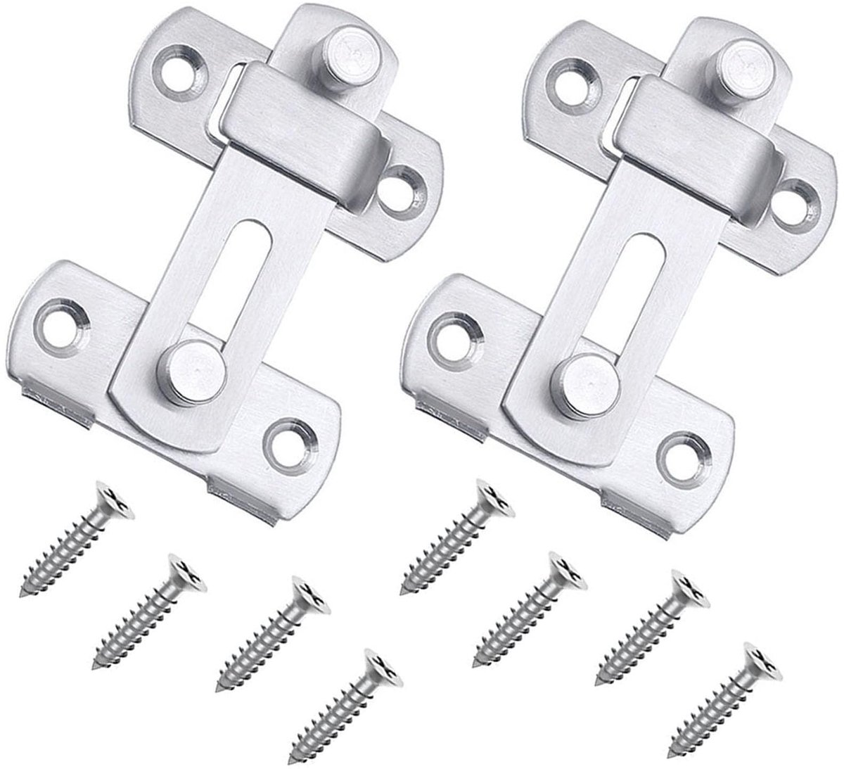 Dailygoods - Flip Door Lock - Veiligheidsvergrendeling voor Deuren en Poorten - 2 Stuks
