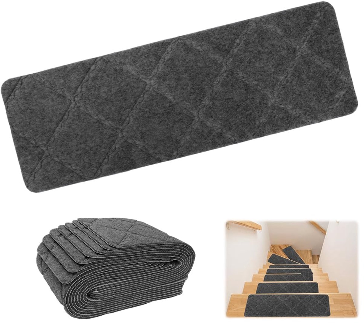Dailygoods - Antislip Trapmatten 55x19cm - Zelfklevende Trapmatten voor Veiligheid en Comfort