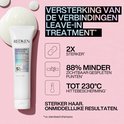 Redken Acidic Bonding Concentrate leave-in treatment tube met icoon van haarverbindingen, haarbreuk en temperatuur.
