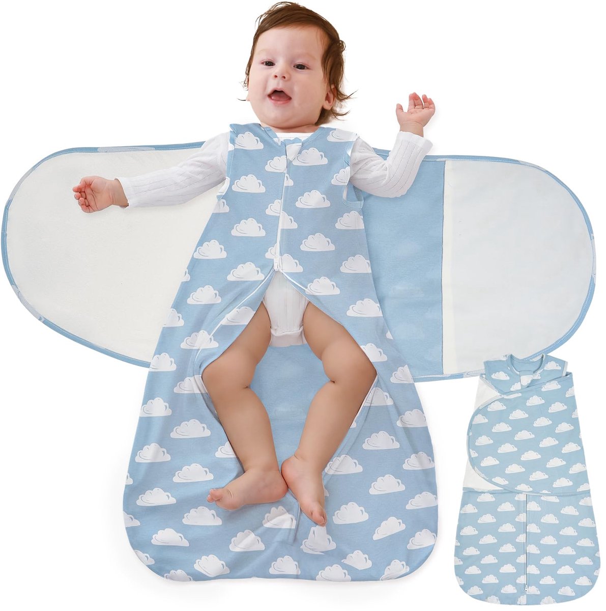 SnelShoppen - Babyslaapzak 1.0 TOG, 100% Katoenen Zomerslaapzak voor Baby's, Geschikt voor 0-6/6-12 Maanden, Ideaal voor Zomergebruik, Comfortabel en