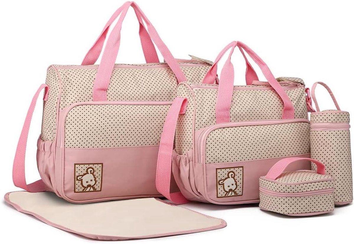 Baby luiertas set - Moeder tas verzorgingstas - Baby verzorgen onderweg - 5-delige set