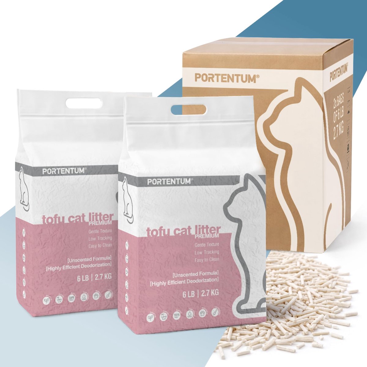 SnelShoppen - Tofu Kattenbakvulling zonder geur, 5,4 kg plantaardige pellets met geurcontrole, eenvoudig schoonmaken, niet plakkend voor katten