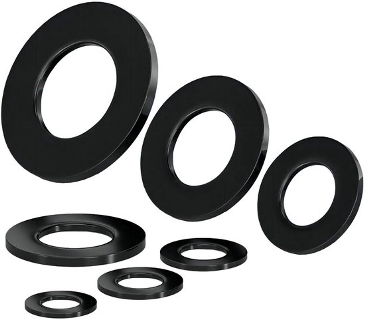 20 stuks platte nylon sluitringen, M6, 6 mm ID, 12 mm OD, 2 mm dikte