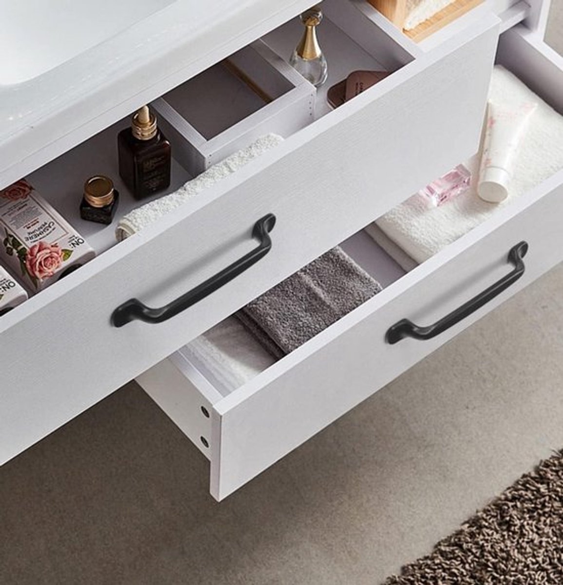 Set van 10 Zwarte Aluminiumlegering Handgrepen voor Keukenlades