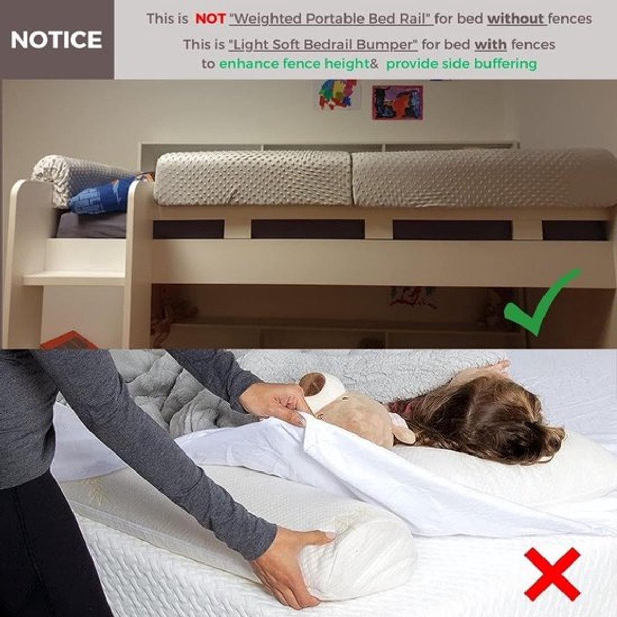 Thijox - Wonder Space Bedrandbescherming Kinderbedden, Bedhek met Bumper, Anti-botsing, Verhoogde Hoogte, Valpreventie, Eenvoudige Installatie, Univer