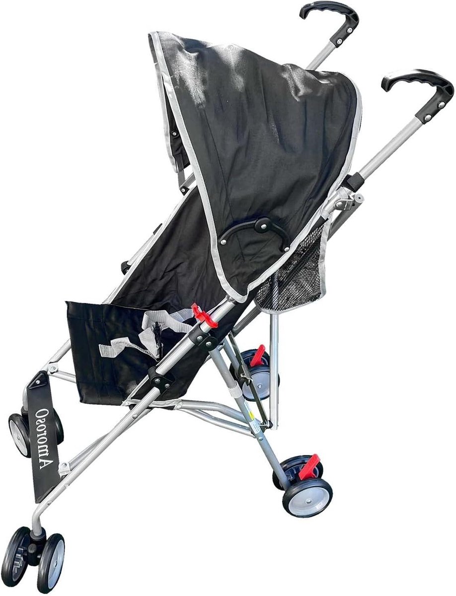 Kinderwagen Paraplu - Reisbuggy Kinderen - Veilig Vervoer - Lichtgewicht & Compact - 58x40x90 CM - Zwart Wit