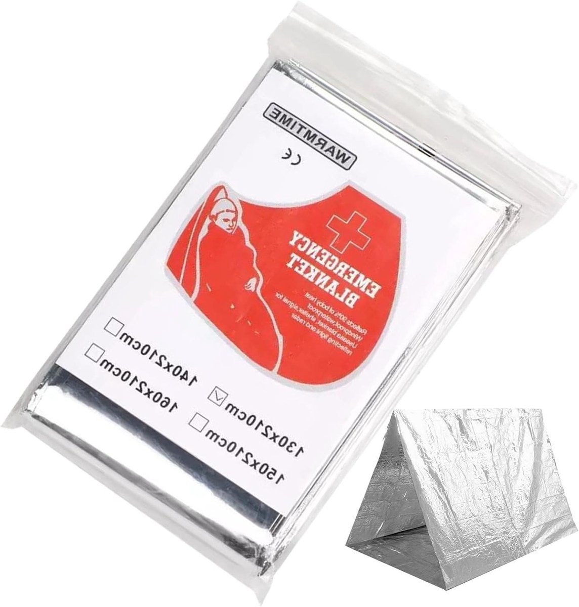 Herbruikbare Thermische Deken - Survival Deken Isolatie - Buiten Overleven - Lichtgewicht Materiaal - 20 x 15 cm - Zilver