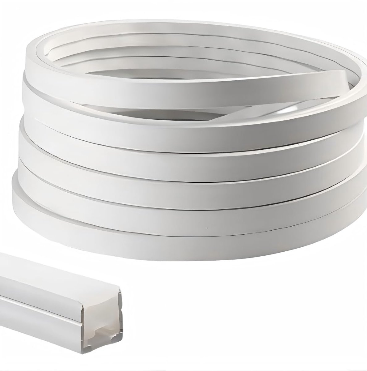 SnelShoppen - Flexibel Siliconen LED-profiel 3m, Diffusorkanaal 12x12mm voor Akoestische Panelen, Inclusief Eindkappen, Ideaal voor Plafond, Kast, Bar