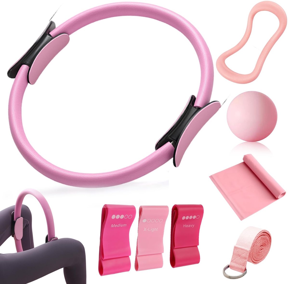 Dailygoods - Pilates Kit Thuis - 8 Delige Set met Pilates Accessoires