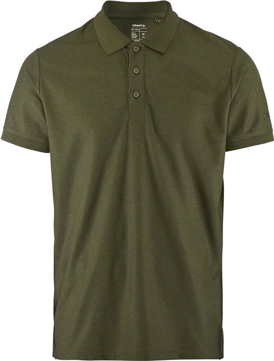 Lichtgroen Craft poloshirt met korte mouwen, knoopsluiting en logo op de mouw.