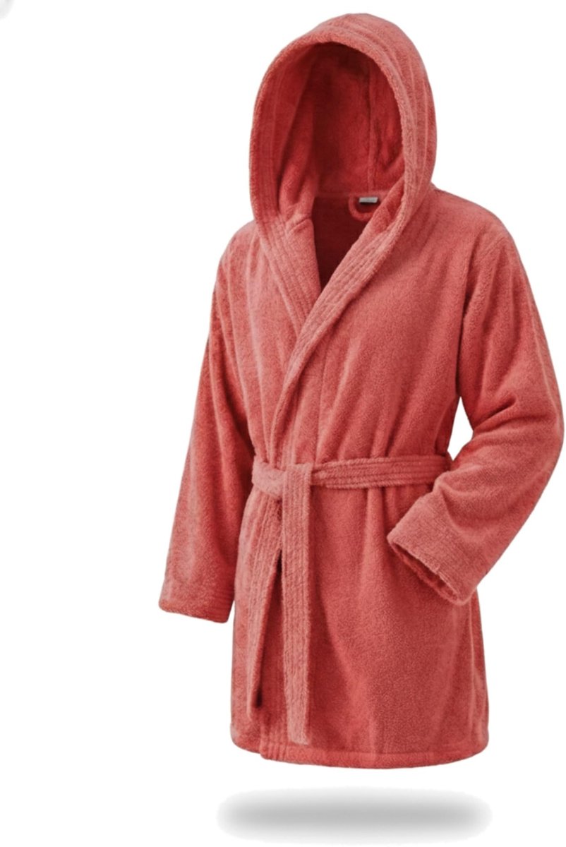SnelShoppen - Elegante badjas voor dames en heren, 100% katoen, 500 g/m², met of zonder capuchon, zacht en absorberend voor douche, spa en zwembad, Ke