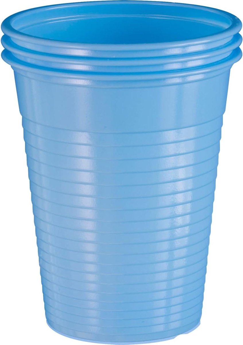 Wegwerp Bekers - Plastic Bekers Drinkbekers - Hygiënisch Werken - Geurloos en Smaakloos - 180 ml 3000 Stuks - Lichtblauw
