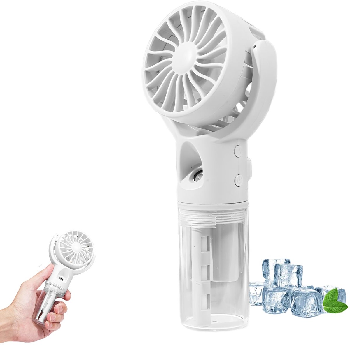 SnelShoppen - Draagbare Handventilator met Waternevelspray, USB-oplaadbare Koelmistventilator met 4 Snelheden, Persoonlijke Mini Ventilator voor Kanto