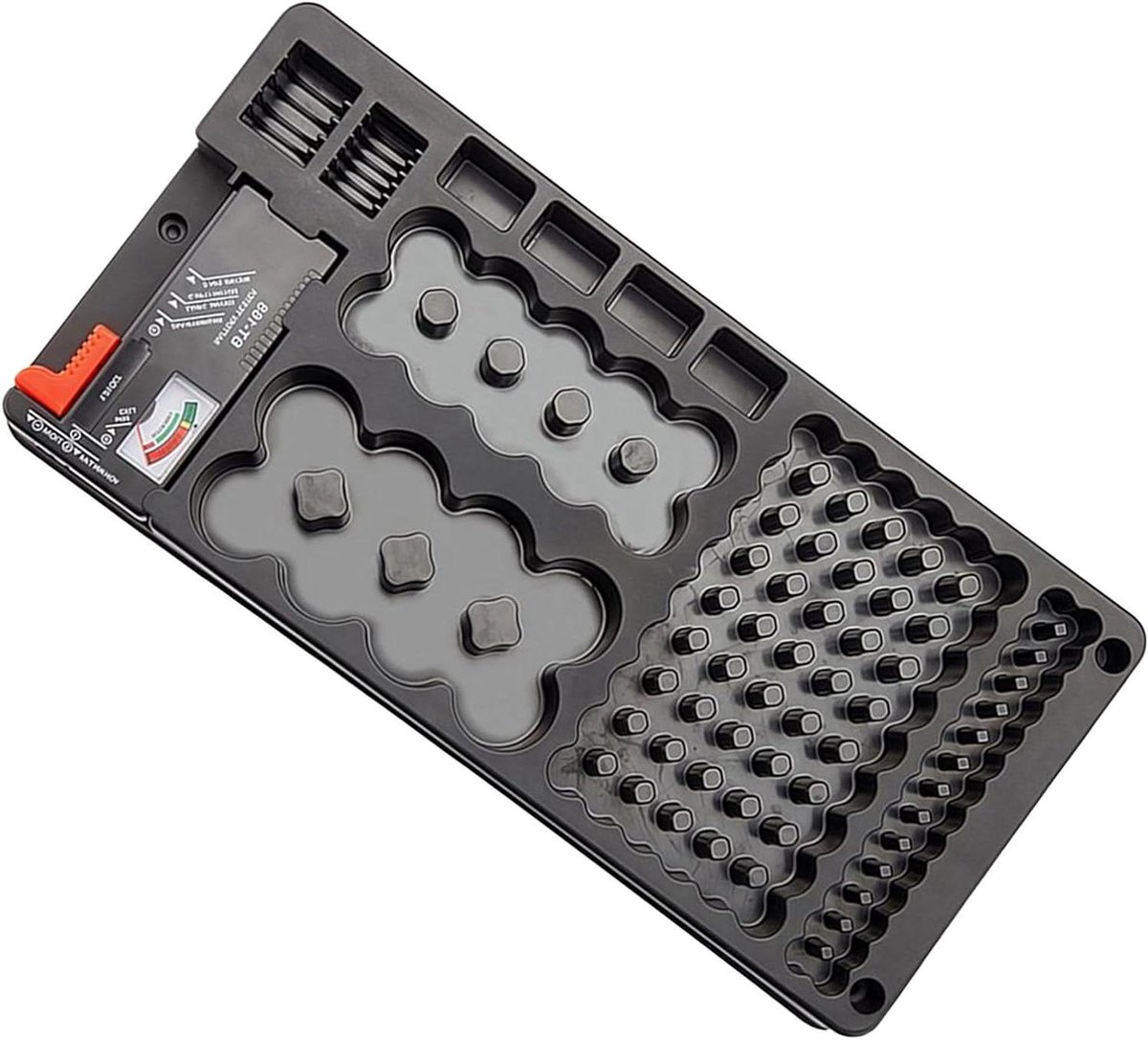 Batterij Opbergdoos - Batterijhouder Organizer - Batterijen Sorteren - Grote Capaciteit - 116 Batterijen - Zwart
