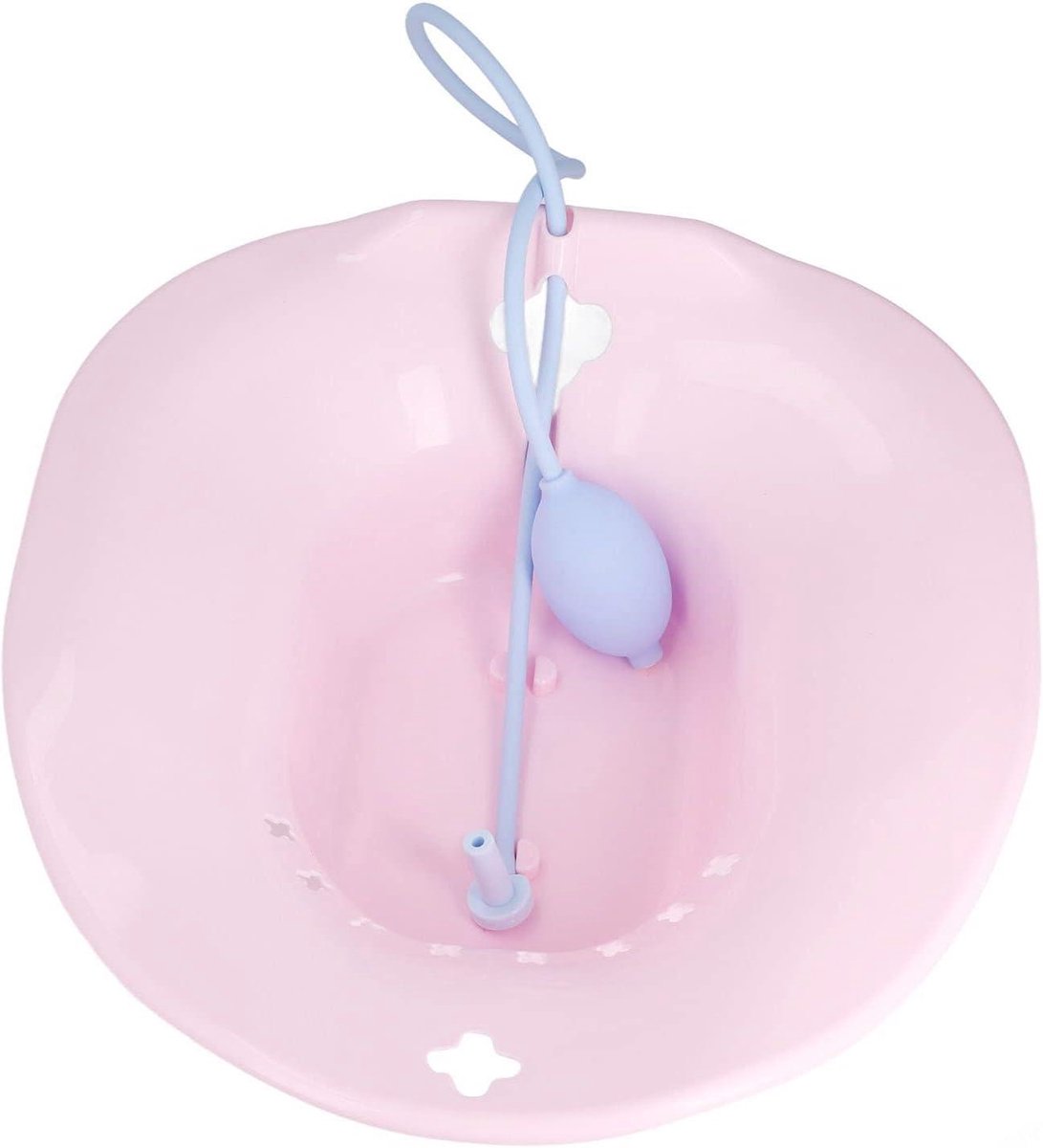 Zitbad Toiletbad - Postpartumbad Douchebad - Persoonlijke Hygiëne - Universeel Ergonomisch Ontwerp - 40 x 37 x 11 cm - Rozeachtig