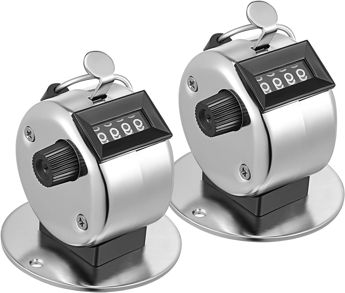 Metalen Telklikker - Mechanische Teller - Aanwezigheid Tellen - Batterijvrij Ontwerp - 7 cm - Zilver