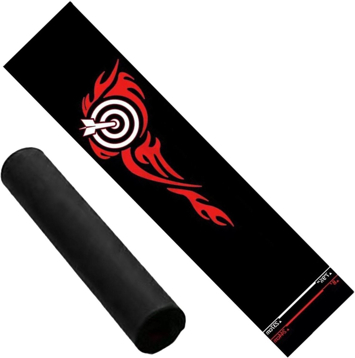 Dartmat met Werplijn - Darttapijt Antislip - Bescherming Vloer - Antislip Onderlaag - 300 cm Lengte - Rood