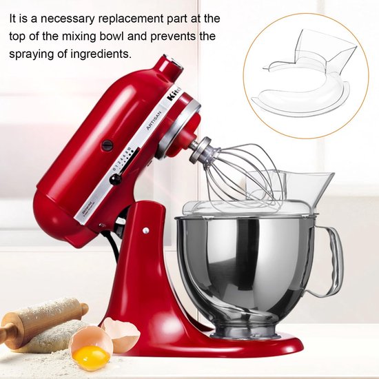 Spatbescherming voor Keukenmixers - Transparant, Diameter 21,3 cm - Keukenaccessoires voor Veilig Koken van LeMisa — afbeelding 2