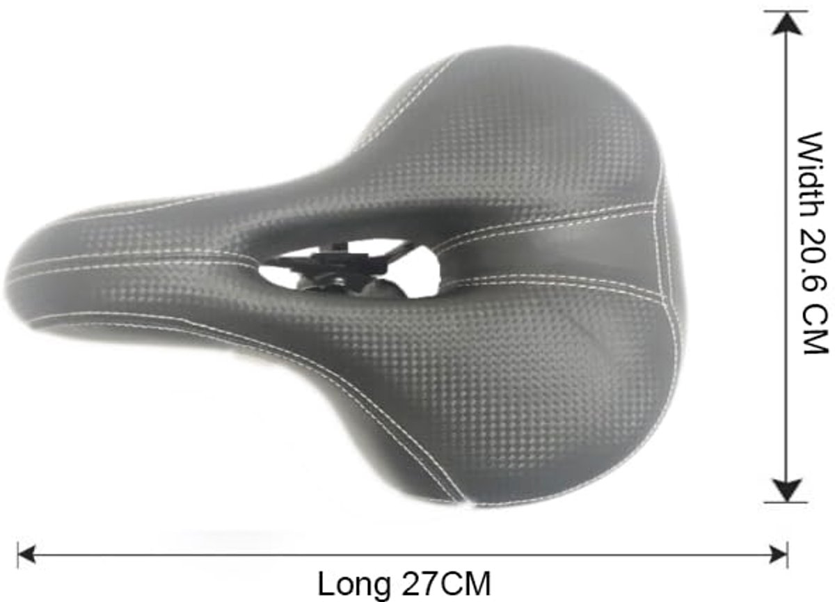 SnelShoppen - Fietszadel Comfort Zadel met Dubbele Veer - Traagschuim Ademend Zacht Fietskussen - Zwart - Ideaal voor Fietstochten en Dagelijks Gebrui