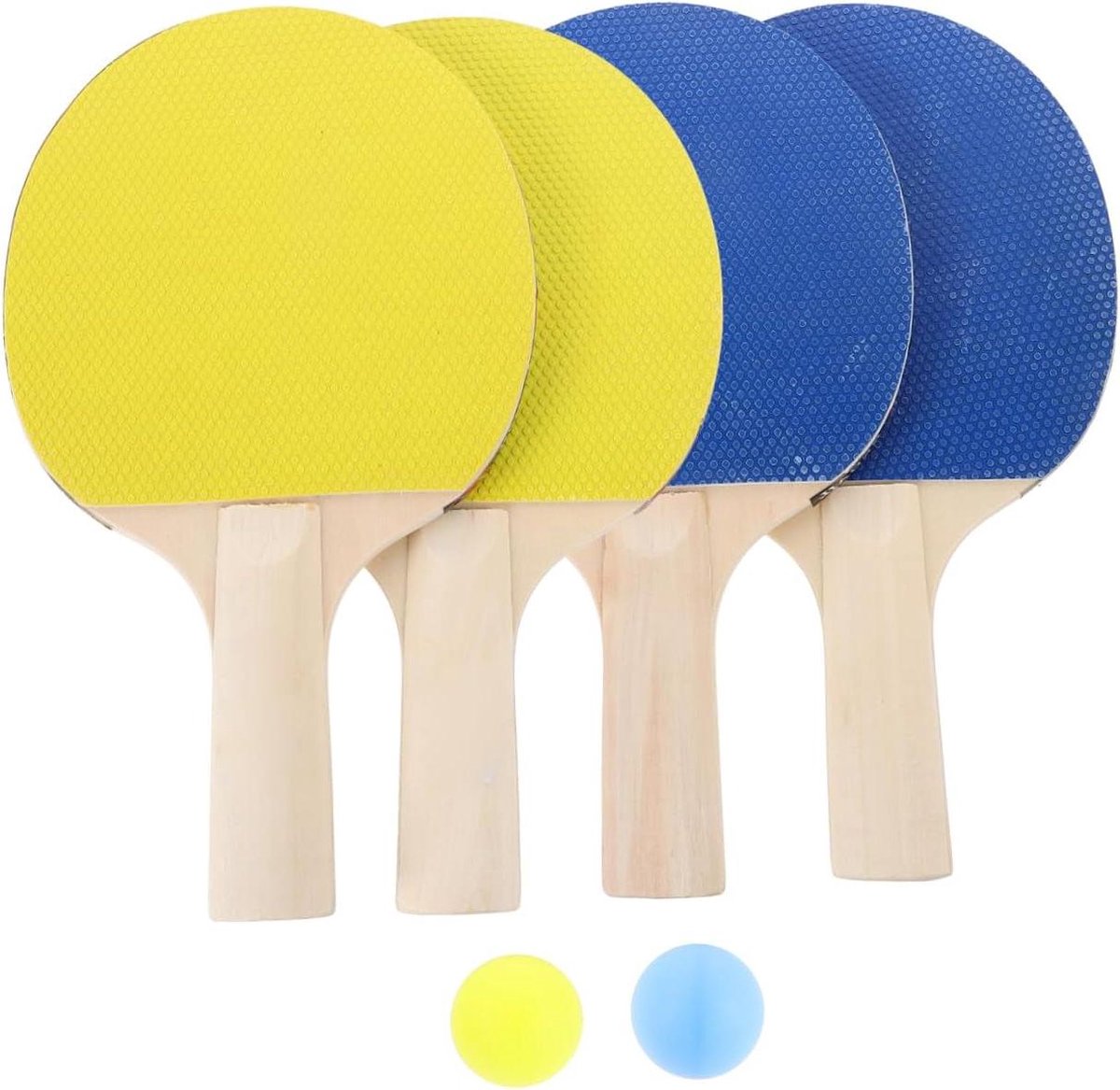 Tafeltennis Set - Ping Pong Set - Recreatief Spelen - Rubberen Balcontrole - 25.3 x 14.7 cm - Diverse kleuren