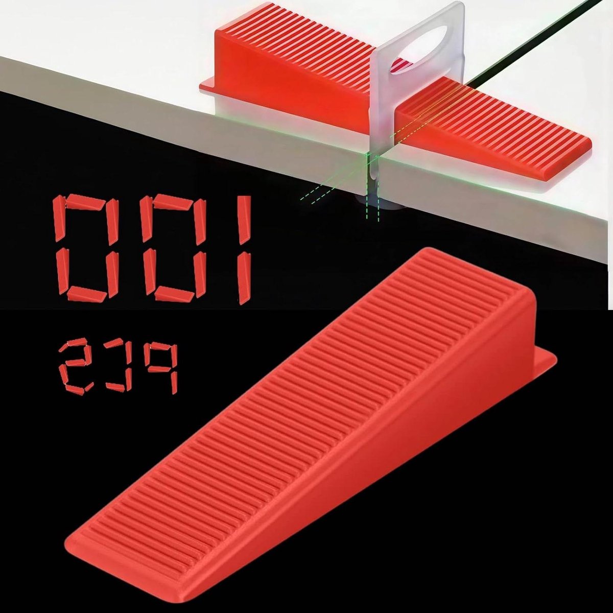 Kunststof Tegelwiggen - Afstandhouders Leveling Kit - Tegels Plaatsen - Herbruikbaar en Robuust - 90 mm x 16 mm - Wit