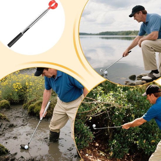 Golfbal Retriever - Ballen Opraper - Golf Oefenen - Stabiliserend Ballocksysteem - 365.76 cm - Zwart — afbeelding 3