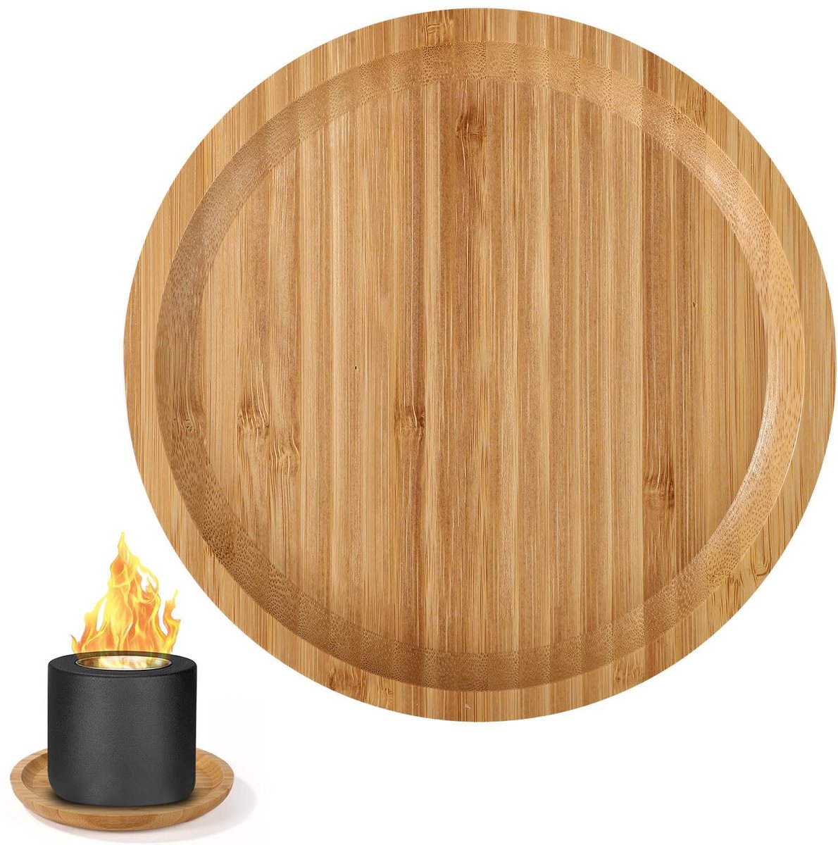 Dailygoods - 25cm Hittebestendige Houten Mat voor Solo Stove Mesa & Mesa XL