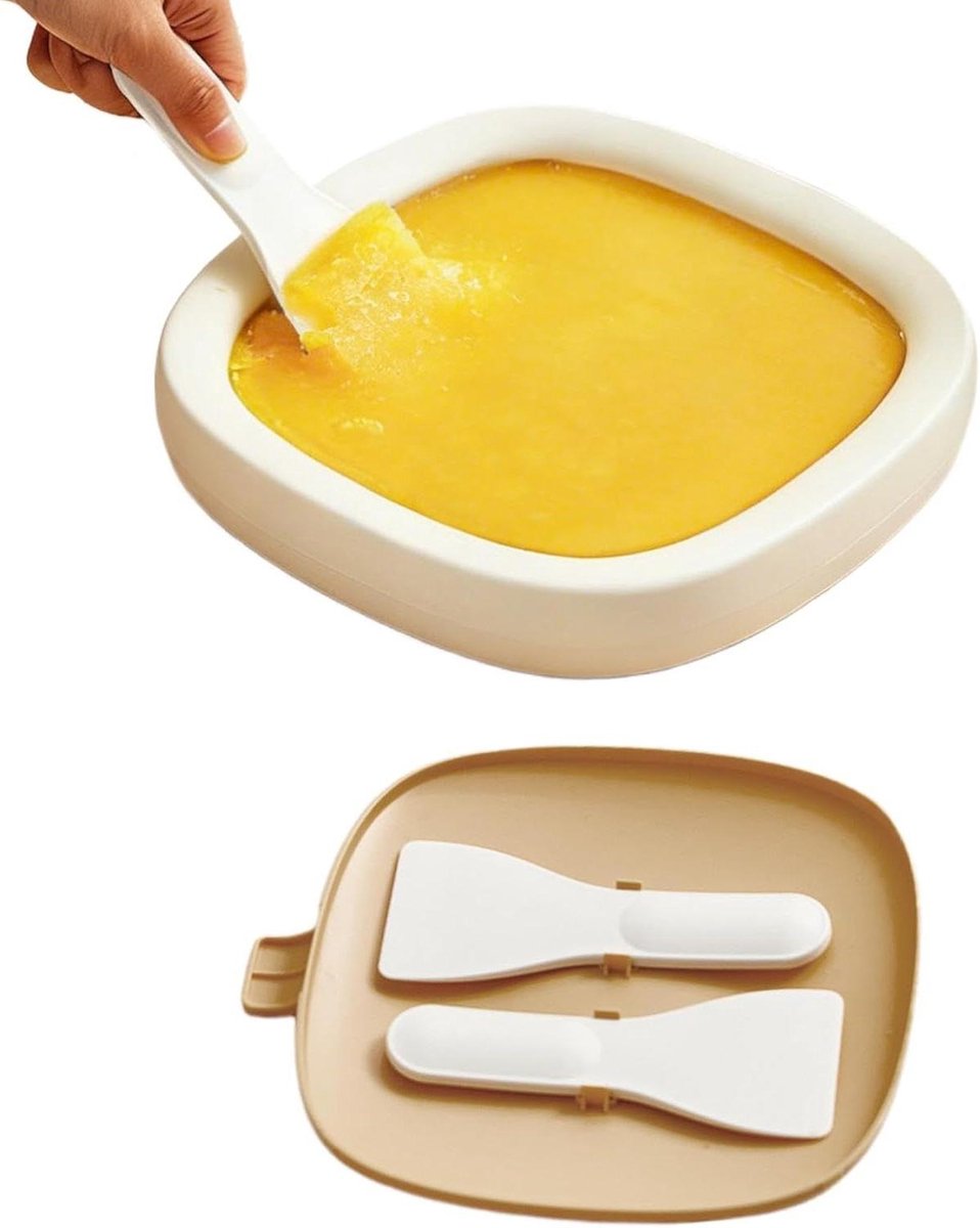Roller voor ijs - IJsmaker Dessertroller - Desserts Maken - Voedselveilig Roestvrij Staal - 23x23x39.5 cm - Geel