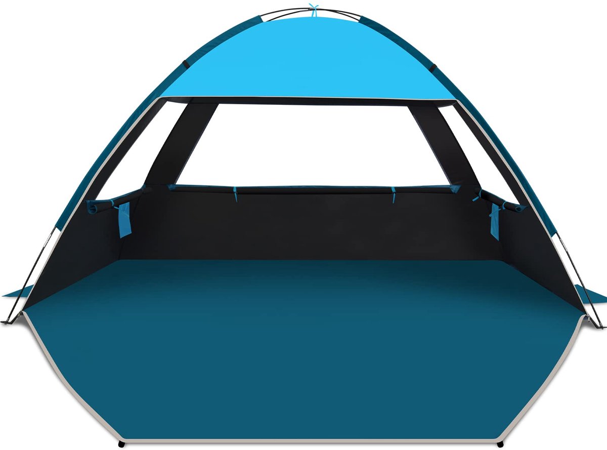 SnelShoppen - Strandtent voor 4-6 Personen, UPF 50+ Familie Strandschaduwtent, Lichtgewicht en Gemakkelijk op te Zetten, Ideaal voor Strand, Kamperen,