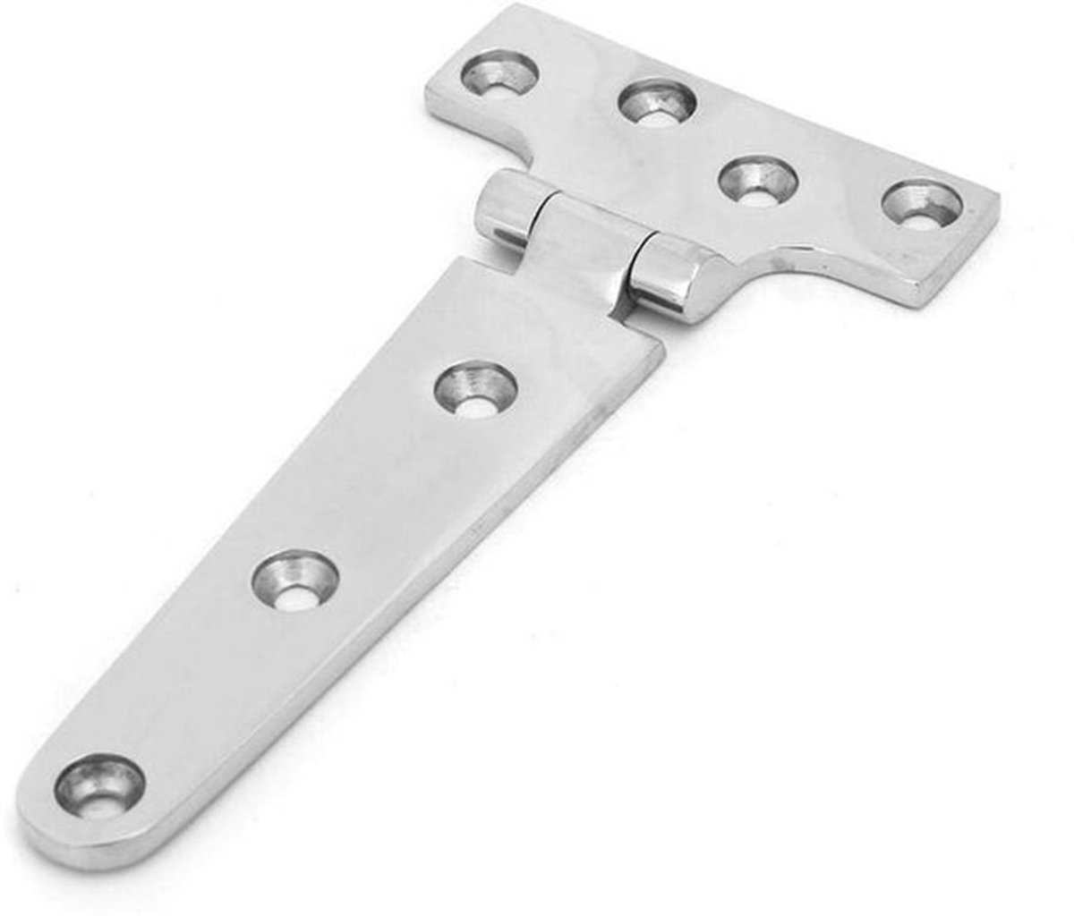 - T-Type scharnier - Zware uitvoering - Roestvrij staal 151 mm - Duurzaam en sterk - Schuifdeuren en poorten - 2 gaten - 75 mm breed