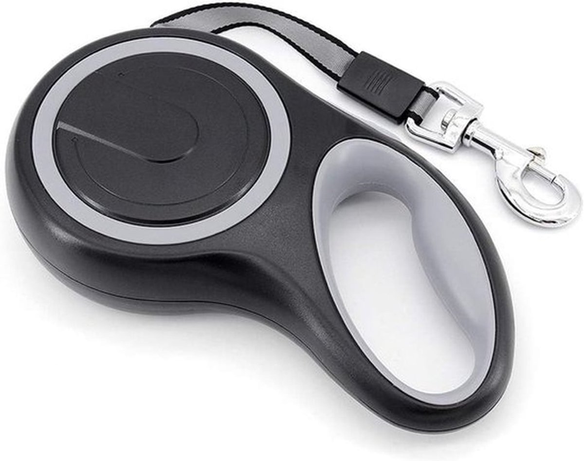 SnelShoppen - 8M Lange Retractable Hondenlijn, Automatische Uittrekbare Hondensnoer tot 50KG, Grijs, Perfect voor Wandelen en Hardlopen