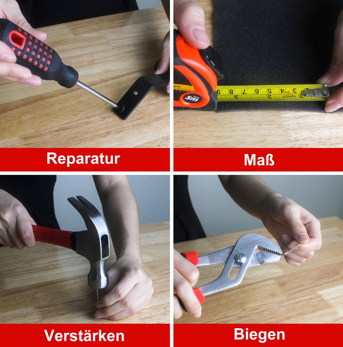 MIVRAY Gereedschapskoffer Met Gereedschap 238-delig – Compact Hard Case – 45,5 x 35,5 x 8,9 cm – Koolstofstaal – Zwart Rood – Voor Thuis, Garage En Doe Het Zelf — cadeau in Gereedschap - foto 4