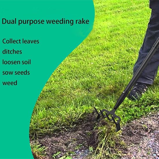 Handhark Schoffel - Tuingereedschap Wieden - Bodem Losmaken - Verstelbare Steel - 206 cm - Zilver van Handhark — afbeelding 2