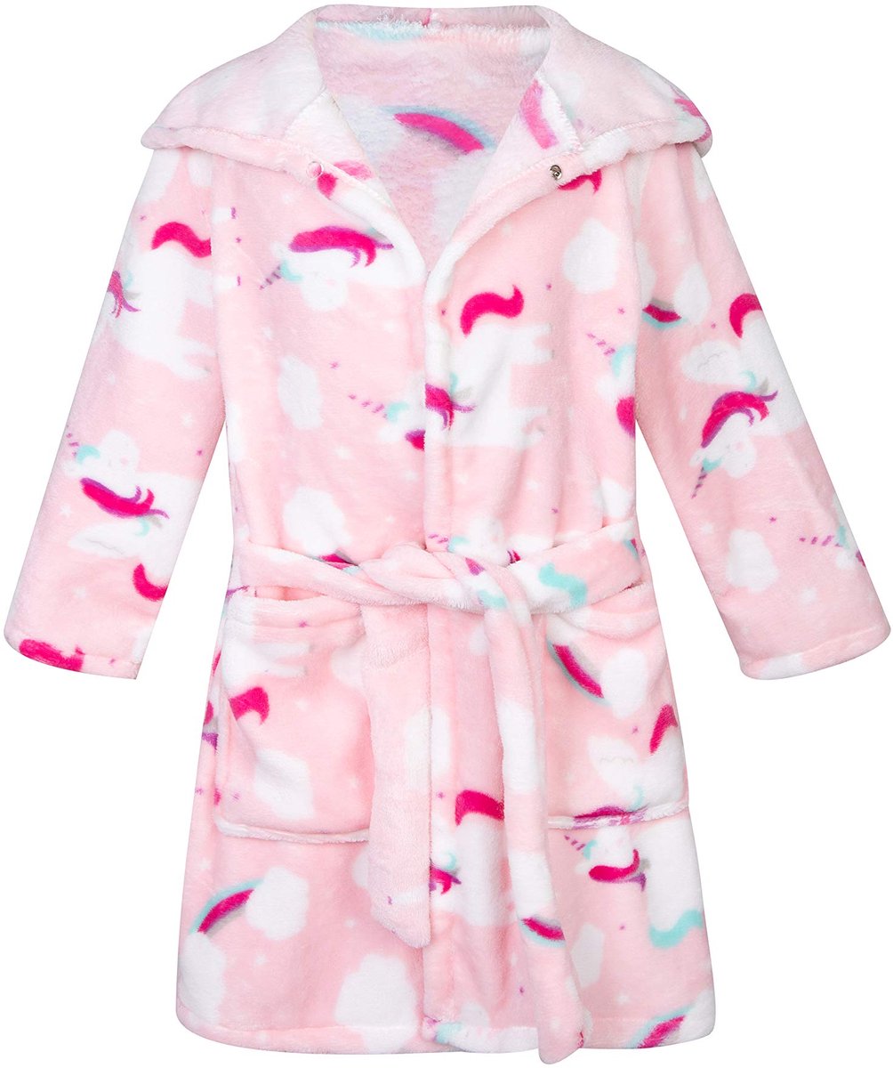 SnelShoppen - Badjas voor Kinderen met Capuchon - Warme en Zachte Coral Fleece Ochtendjas voor Jongens en Meisjes - Ideaal voor Thuis, 2-9 Jaar, Maat