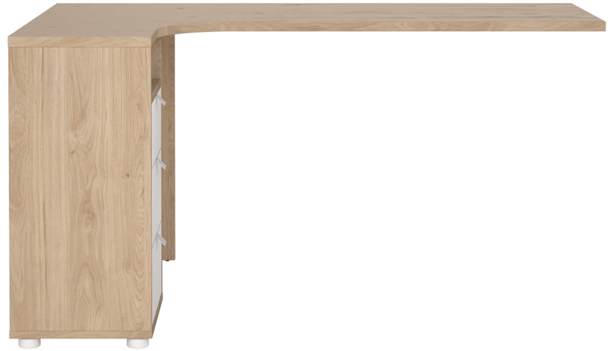 Giga Living Hoekbureau Sign top met Kastje Hickory/Wit - Giga Living Naturel